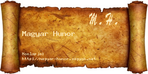 Magyar Hunor névjegykártya